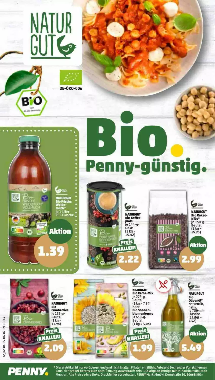 Aktueller Prospekt Penny - Prospekte - von 26.09 bis 01.10.2022 - strona 32 - produkty: beutel, bio, blume, blumen, cranberries, eis, flasche, LG, natur, olive, oliven, olivenöl, reis, Ti, ZTE