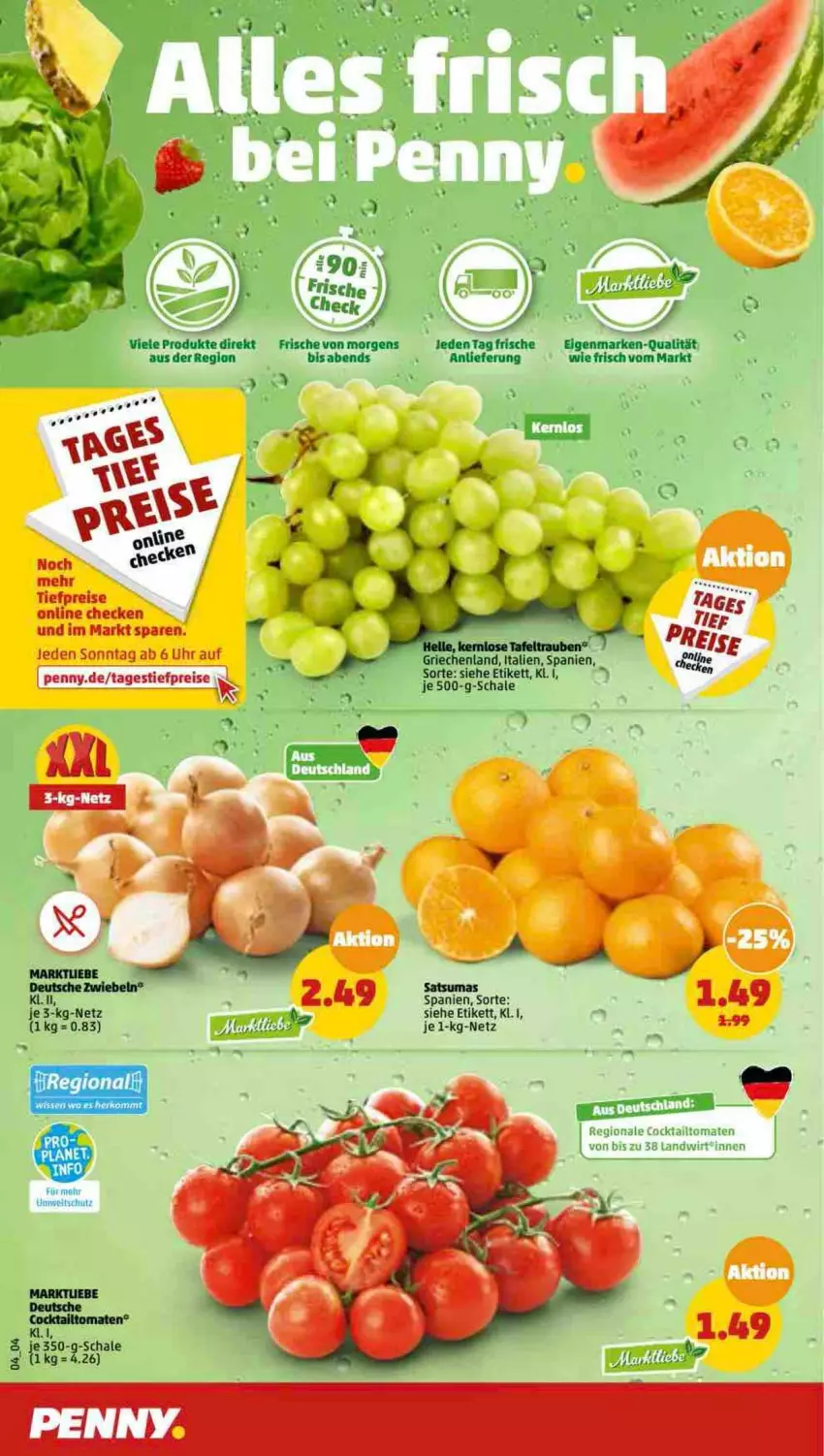 Aktueller Prospekt Penny - Prospekte - von 26.09 bis 01.10.2022 - strona 4 - produkty: cocktail, eis, Hefe, Heu, reis, Schal, Schale, Ti, tiefpreis, tisch, tomate, tomaten, uhr, zwiebel, zwiebeln