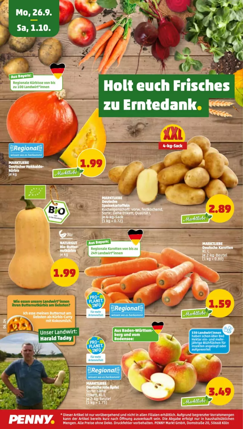 Aktueller Prospekt Penny - Prospekte - von 26.09 bis 01.10.2022 - strona 6 - produkty: butter, karotten, Kürbis, sekt