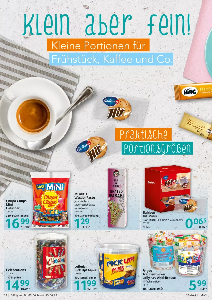 Aktueller Prospekt Selgros - Gastro - von 02.06 bis 15.06.2022 - strona 12 - produkty: bahlsen, brause, chupa, chupa chups, eis, HP, leibniz, Lutscher, meerrettich, Pick Up!, reis, Rettich, tasse, Ti, trauben, wasa, zucker