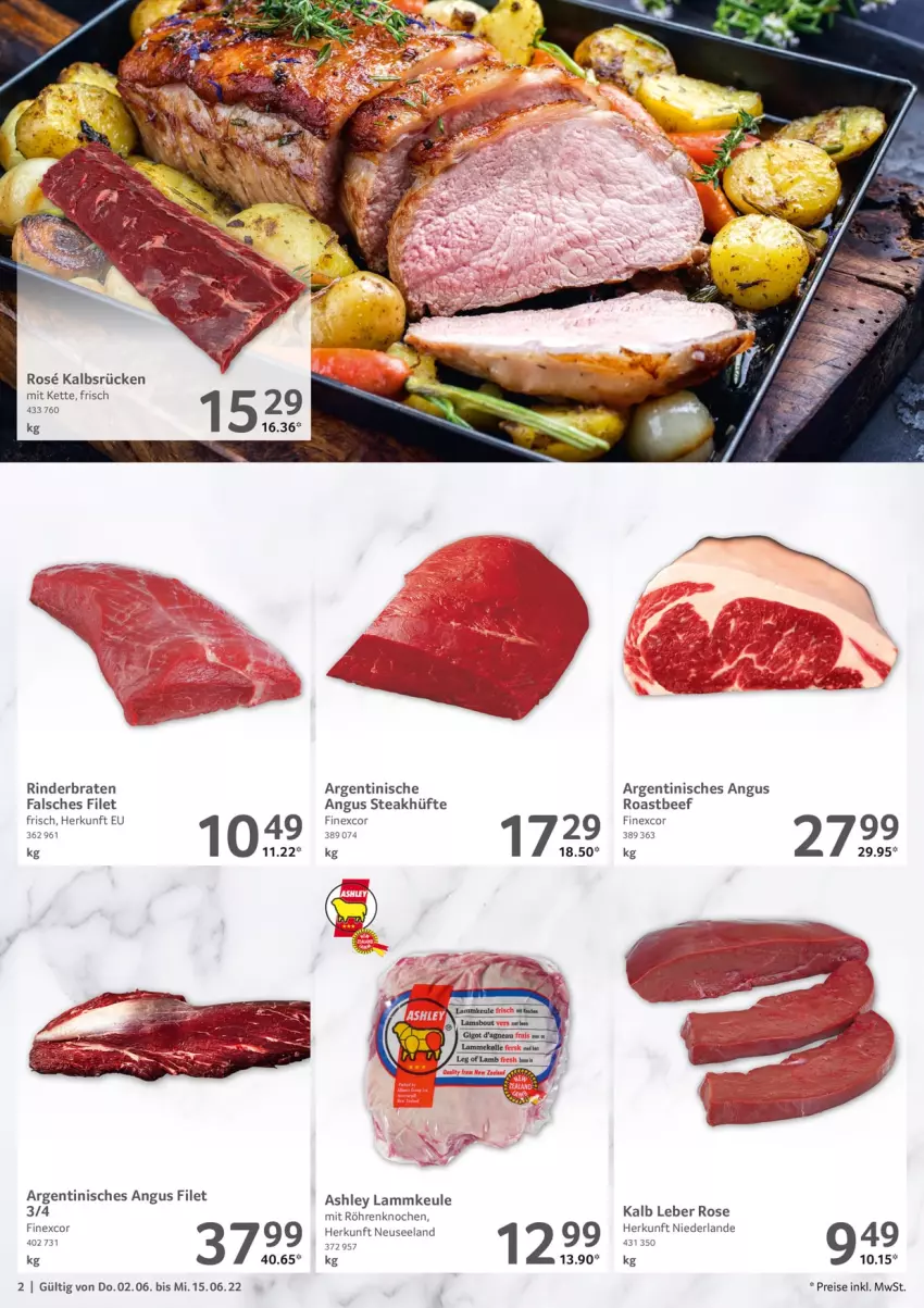 Aktueller Prospekt Selgros - Gastro - von 02.06 bis 15.06.2022 - strona 2 - produkty: beef, braten, eis, Elan, Falsches Filet, filet, Kette, lamm, lammkeule, reis, rind, rinder, rinderbraten, roastbeef, steak, steakhüfte, Ti