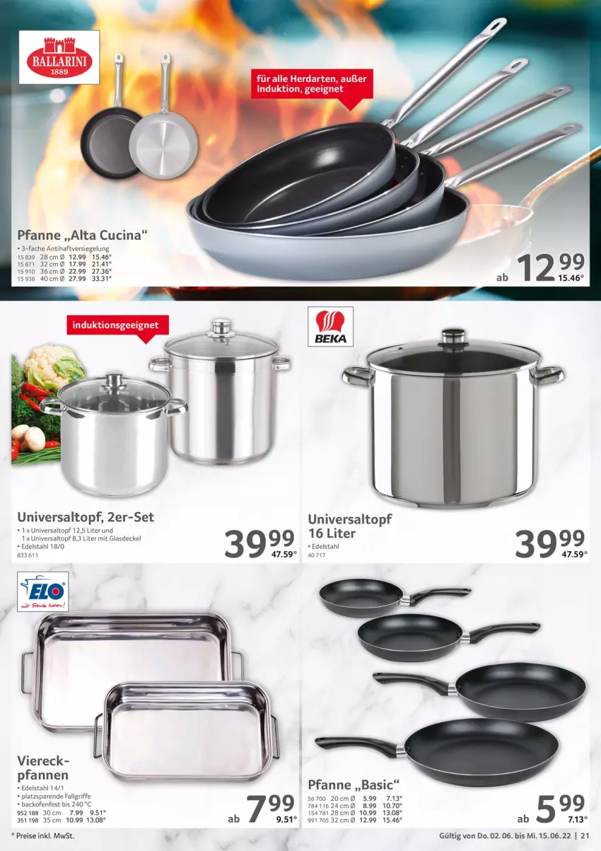 Aktueller Prospekt Selgros - Gastro - von 02.06 bis 15.06.2022 - strona 21 - produkty: backofen, cin, decke, Deckel, edelstahl, eis, Glasdeckel, LG, Ofen, pfanne, pfannen, reis, Ti, topf