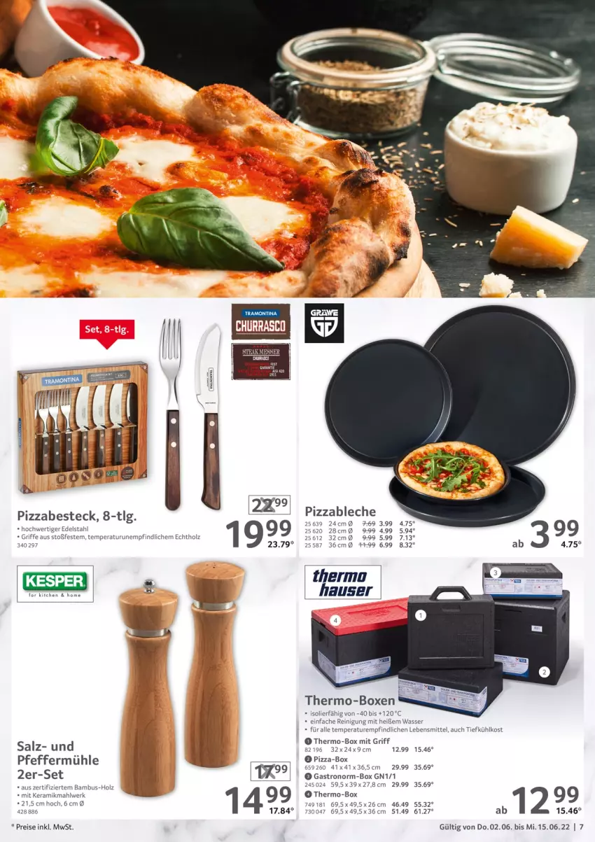 Aktueller Prospekt Selgros - Gastro - von 02.06 bis 15.06.2022 - strona 7 - produkty: bambus, besteck, edelstahl, eis, Holz, lebensmittel, LG, pfeffer, Pfeffermühle, pizza, Reinigung, reis, salz, Ti, tiefkühlkost, wasser