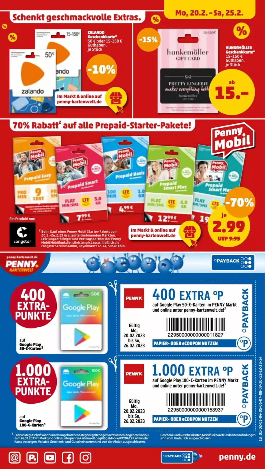 Aktueller Prospekt Penny - Prospekte - von 20.02 bis 25.02.2023 - strona 13 - produkty: angebot, angebote, congstar, erde, google play, gutschein, mac, payback, Ria, Ti, Tiere