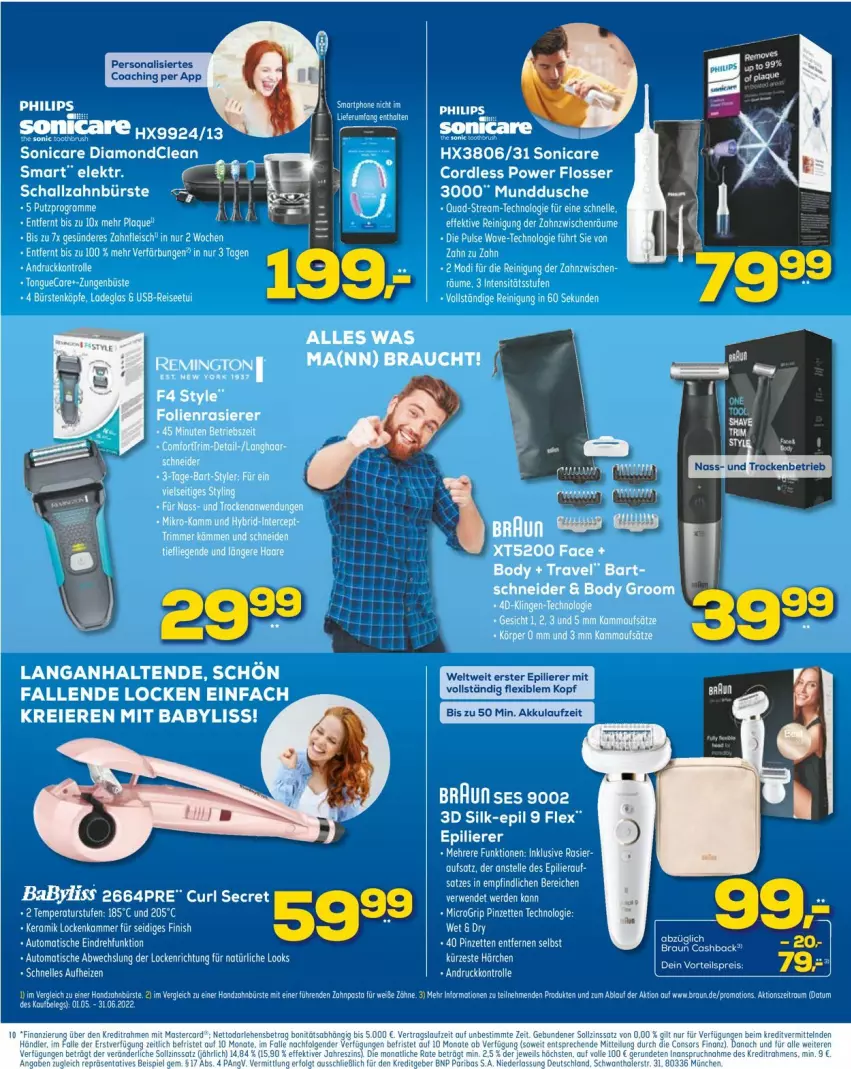 Aktueller Prospekt Euronics - Prospekte - von 15.06 bis 22.06.2022 - strona 10 - produkty: akku, BaByliss, body, braun, bürste, dusche, eier, eis, elle, ente, epilierer, erde, mastercard, Persona, Philips, quad, Reinigung, reis, rwe, Schal, schallzahnbürste, sonicare, tee, Ti, vorteilspreis, Yo, zahnbürste