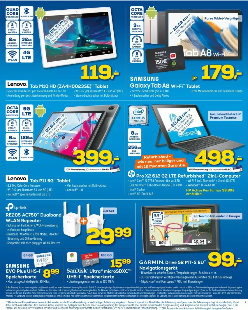 Aktueller Prospekt Euronics - Prospekte - von 15.06 bis 22.06.2022 - strona 5 - produkty: Berger, computer, eis, garmin, HP, Intel, kamera, lautsprecher, microsd, monati, navigationsgerät, pute, ring, Router, rwe, Samsung, samsung galaxy, speicherkarte, tablet, tee, Ti, torte, TP-Link