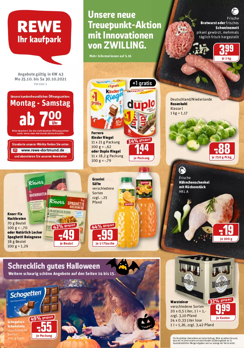 Aktueller Prospekt Rewe - REWE Ihr Kaufpark - von 25.10 bis 30.10.2021 - strona 1