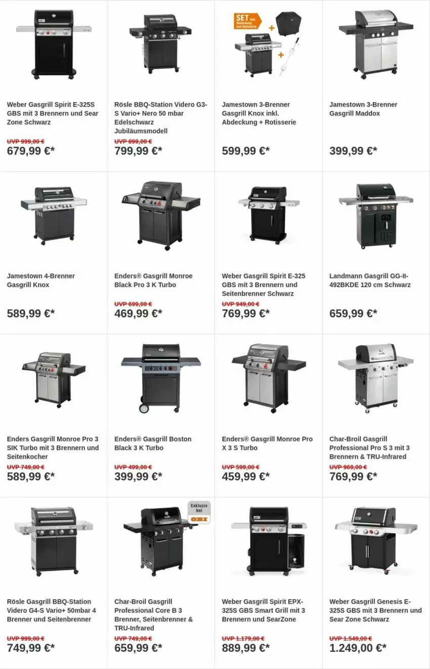 Aktueller Prospekt Obi - Prospekte - von 19.12 bis 27.12.2023 - strona 15 - produkty: char-broil, dell, enders, gasgrill, grill, Jubiläums, Kocher, lack, Mode, nero, rösle, Ti, weber