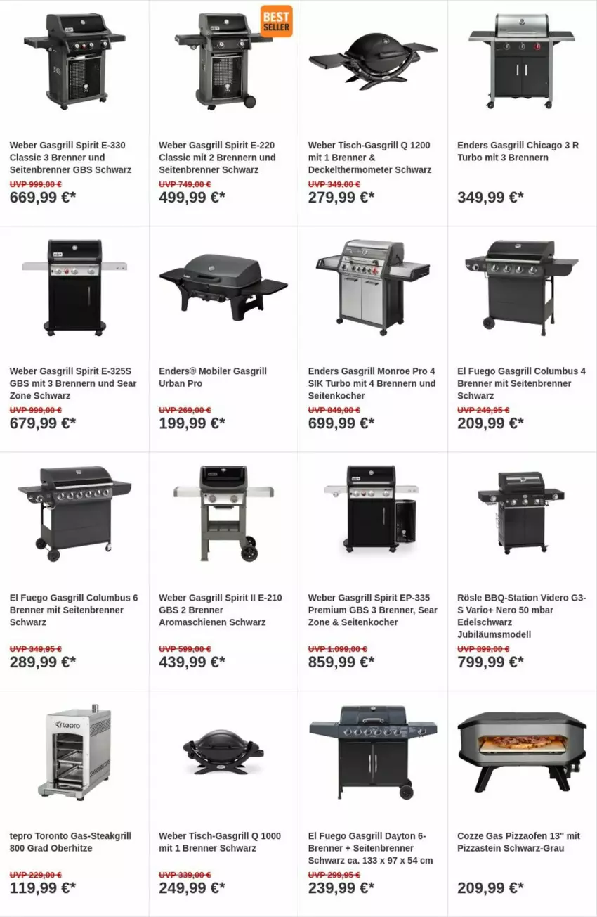 Aktueller Prospekt Obi - Prospekte - von 19.12 bis 27.12.2023 - strona 3 - produkty: decke, Deckel, dell, enders, gasgrill, grill, Jubiläums, Kocher, Mode, nero, Ofen, pizza, Pizzaofen, rösle, steak, tepro, thermometer, Ti, tisch, weber