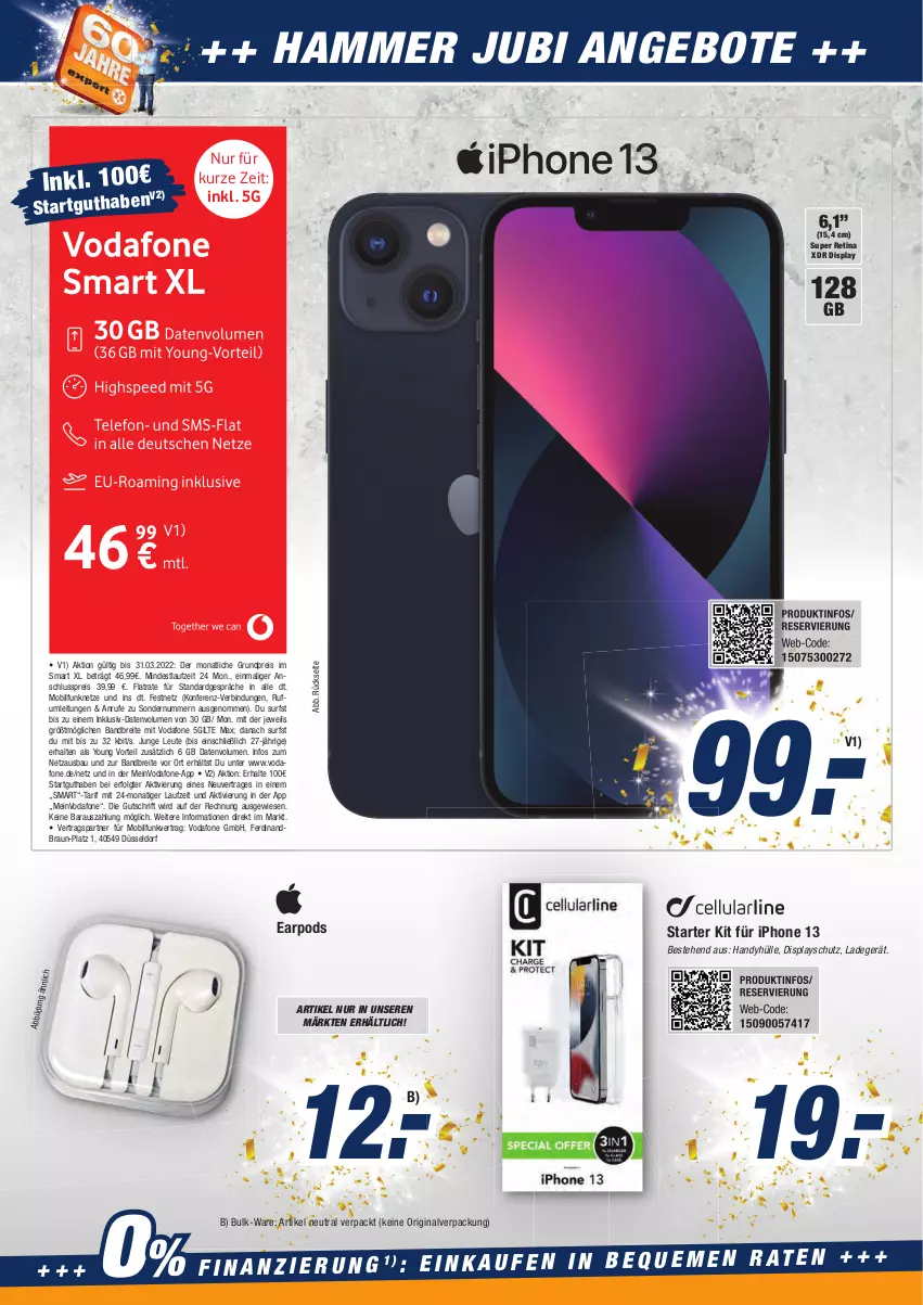 Aktueller Prospekt Expert Aurich - Prospekte - von 10.03 bis 16.03.2022 - strona 6 - produkty: angebot, angebote, Bau, braun, Brei, eis, gin, Handy, iphone, IPhone 13, ladegerät, lays, LG, monati, Pods, reis, Surf, Ti, usb, vodafone, Yo