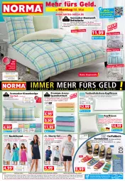 Gazetka promocyjna Norma - Norma - Gazetka - ważna od 06.06 do 06.06.2022 - strona 1 - produkty: aqua, Bau, baumwolle, Bebe, bett, Betttuch, bettwäsche, braun, bügel, decksohle, eis, Elan, elle, erde, federkern, Flowers, gin, hemd, jersey-spannbetttuch, kissen, kopfkissen, LG, mikrofaser, mint, Nachthemd, ndk, orange, pantolette, pantoletten, reine baumwolle, reis, Ria, rind, ring, schuhe, seersucker, shorty, spannbetttuch, Tasche, taschen, Ti, tuc, wolle