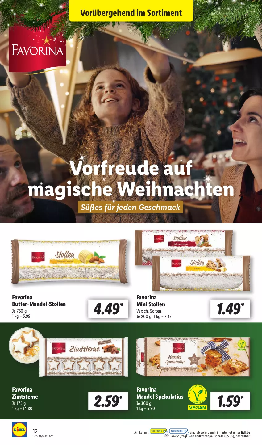 Aktueller Prospekt Lidl - Aktionsprospekt - von 23.10 bis 28.10.2023 - strona 18 - produkty: butter, mac, mandel, ndk, Schal, Schale, Stollen, Ti, weihnachten