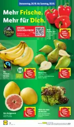 Gazetka promocyjna Lidl - Aktionsprospekt - Gazetka - ważna od 28.10 do 28.10.2023 - strona 48 - produkty: banane, bananen, bio, Birnen, eis, honig, Honigpomelo, LG, ndk, paprika, Pomelo, reis, salat, Schal, Schale, Ti