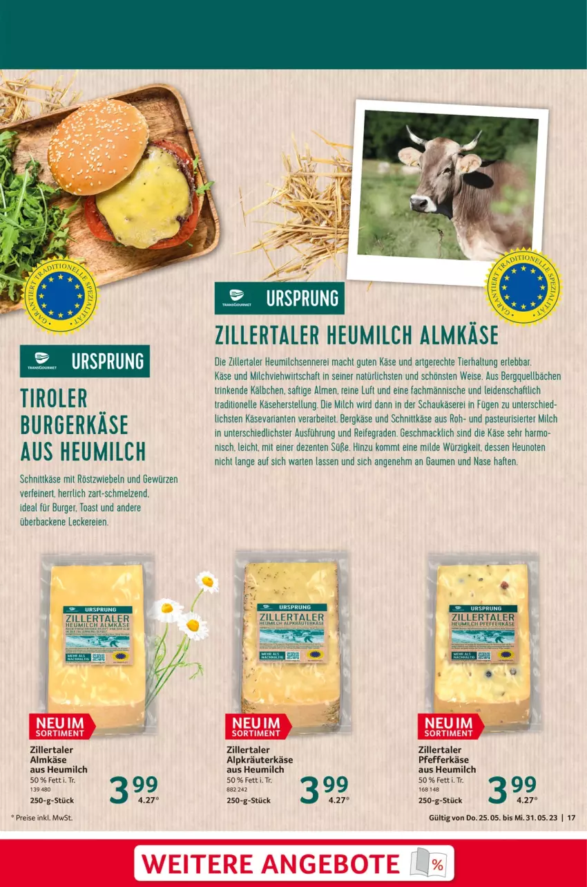 Aktueller Prospekt Selgros - Food - von 25.05 bis 31.05.2023 - strona 17 - produkty: almkäse, angebot, angebote, Bergkäse, burger, eis, elle, ente, gewürz, hama, Heu, heumilch, Käse, kräuter, mac, milch, mit röstzwiebeln, pfeffer, reis, Ria, röstzwiebeln, saft, schnittkäse, Ti, toast, zwiebel, zwiebeln