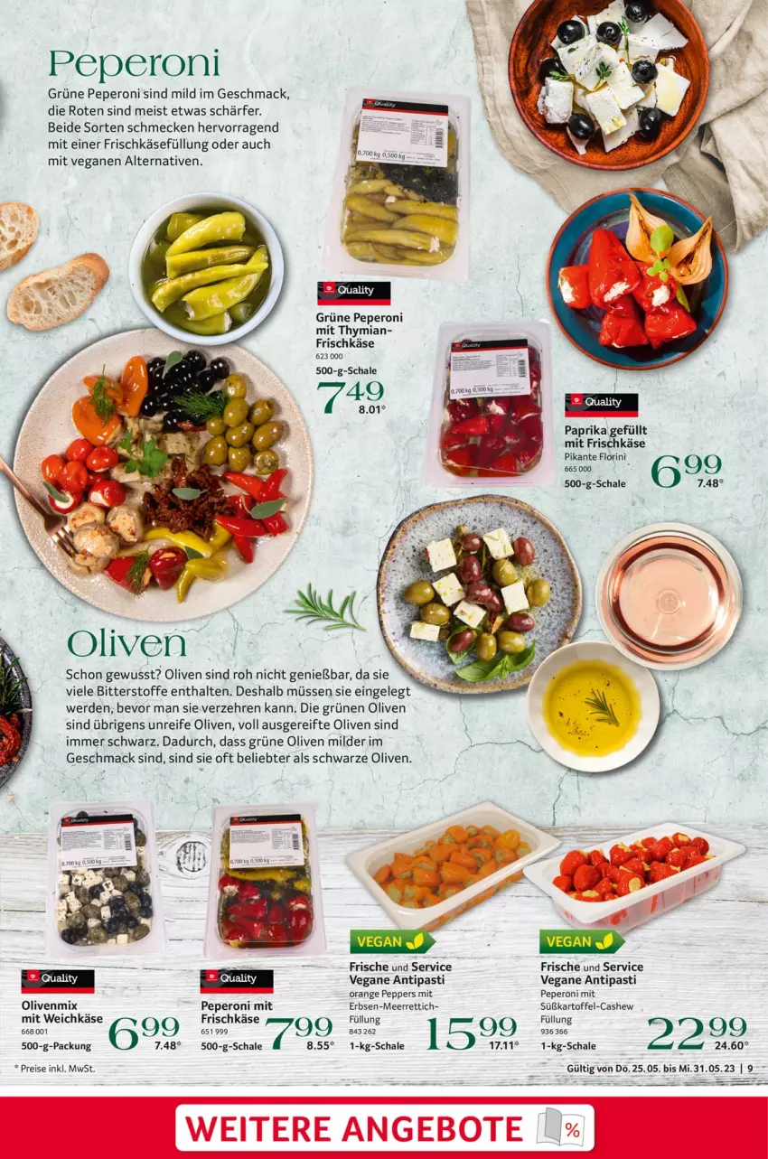 Aktueller Prospekt Selgros - Food - von 25.05 bis 31.05.2023 - strona 9 - produkty: antipasti, asti, Cashew, eis, erbsen, erde, frischkäse, grüne oliven, kartoffel, Käse, mac, meerrettich, olive, oliven, orange, paprika, peperoni, Peroni, reis, Rettich, Schal, Schale, süßkartoffel-, Ti, weichkäse