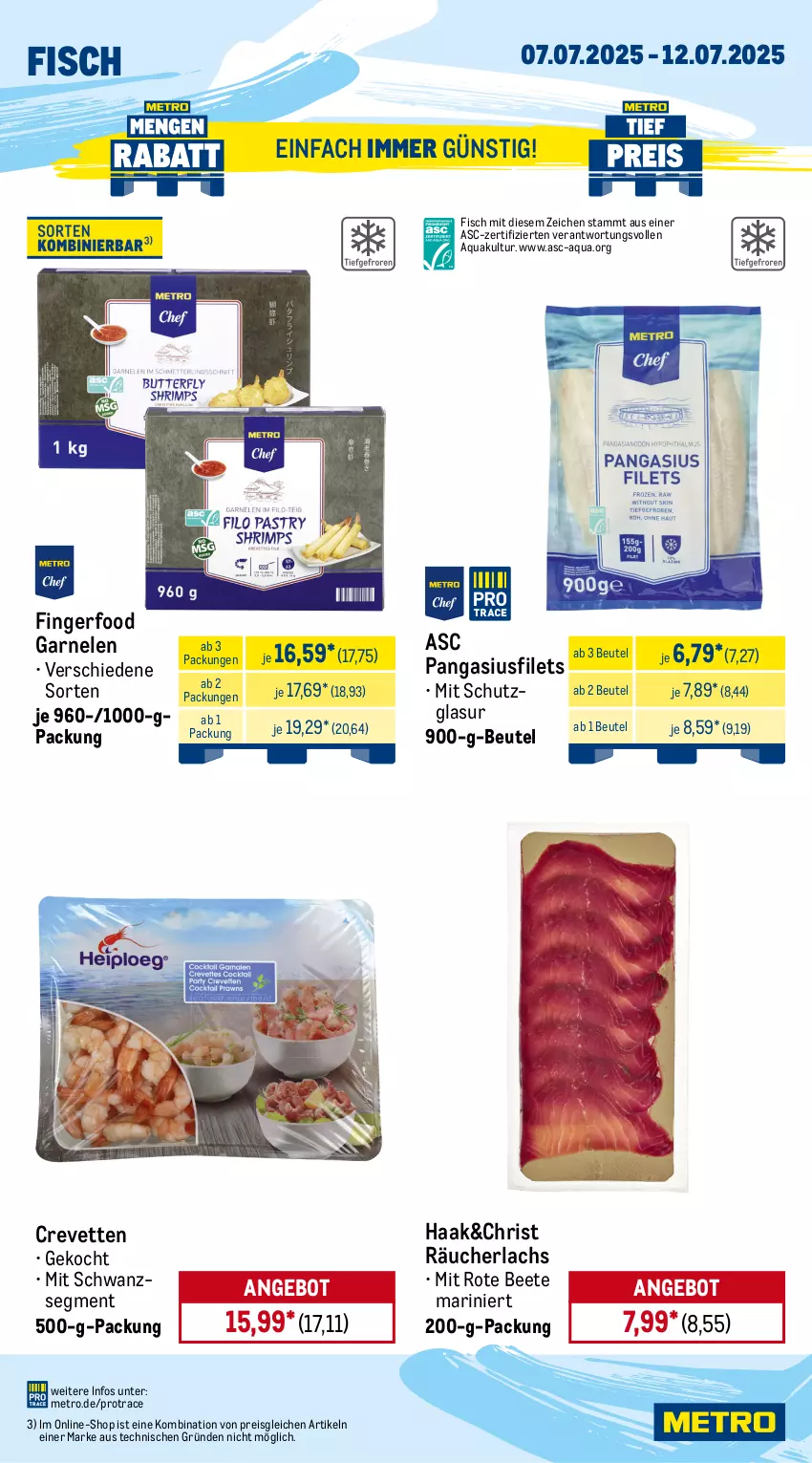 Aktueller Prospekt Metro - Wochen-Angebote - von 07.07 bis 12.07.2025 - strona 6 - produkty: ananas, angebot, aqua, beere, beeren, beutel, eis, filet, filets, fisch, fleisch, galiamelone, garnelen, heidelbeere, heidelbeeren, lachs, melone, melonen, Metro, Nektar, nektarinen, obst, Pangasius, Räucherlachs, reis, Ti