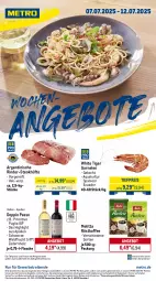 Gazetka promocyjna Metro - Wochen-Angebote - Gazetka - ważna od 12.07 do 12.07.2025 - strona 1 - produkty: abholpreise, angebot, angebote, aqua, doppio passo, eis, flasche, frucht, garnelen, Holz, ilag, kaffee, melitta, Metro, metro gastro, passo, primitivo, Rauch, reis, rind, rinder, röstkaffee, rwe, steak, steakhüfte, Ti, tiefpreis