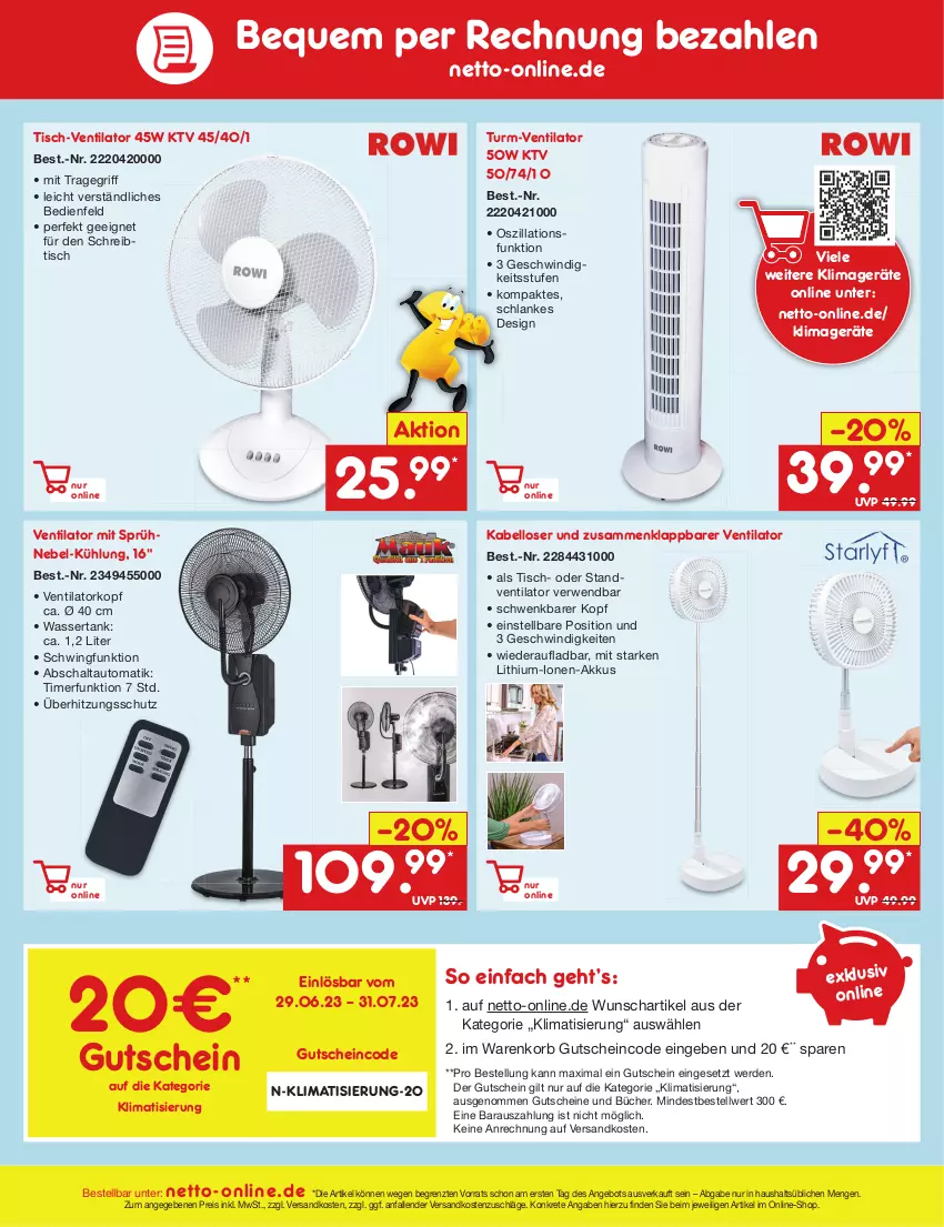 Aktueller Prospekt Netto Marken-Discount - Filial-Angebote - von 17.07 bis 22.07.2023 - strona 49 - produkty: akku, angebot, auto, eis, erde, gutschein, gutscheine, klimagerät, korb, ndk, reis, rwe, Schal, schreibtisch, standventilator, Ti, timer, tisch, tragegriff, überhitzungsschutz, ventilator, wasser, wassertank, ZTE