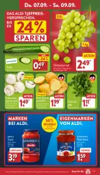 Gazetka promocyjna Aldi Nord - Von Montag - Gazetka - ważna od 09.09 do 09.09.2023 - strona 29 - produkty: aldi, barilla, cin, eis, grill, gurke, kartoffel, kartoffeln, pasta, pasta-sauce, petersilie, reis, sauce, Schal, Schale, tafeltrauben, Ti, tiefpreis, trauben, ZTE