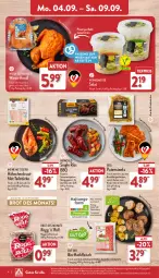 Gazetka promocyjna Aldi Nord - Von Montag - Gazetka - ważna od 09.09 do 09.09.2023 - strona 4 - produkty: bio, Bio-Hackfleisch, braten, brot, brustfilet, eis, filet, fleisch, gewürz, gin, grill, hackfleisch, hähnchenbrust, Hendl, korn, Kornbrot, Ofen, pute, putensteaks, reis, rind, rwe, salat, schnitten, schwein, schweine, steak, steaks, Ti, tiefpreis, trolli, vollkornbrot, wein, weine, ZTE