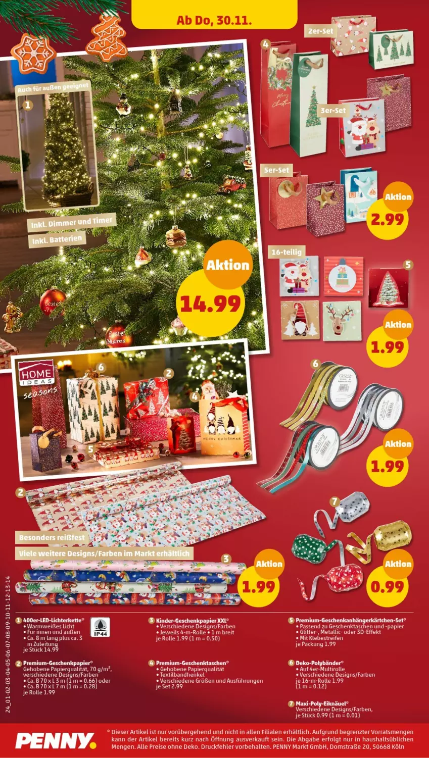 Aktueller Prospekt Penny - Prospekte - von 27.11 bis 02.12.2023 - strona 26 - produkty: Anhänger, Brei, eis, elle, Geschenkpapier, Geschenktasche, henkel, Kinder, LG, papier, reis, Tasche, taschen, tee, Ti, ZTE