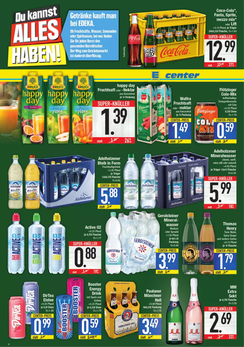 Aktueller Prospekt E Center - Angebote der Woche - von 14.02 bis 19.02.2022 - strona 16 - produkty: durstlöscher, frucht, fruchtsäfte, getränk, getränke, säfte, spirituosen, Ti, wasser