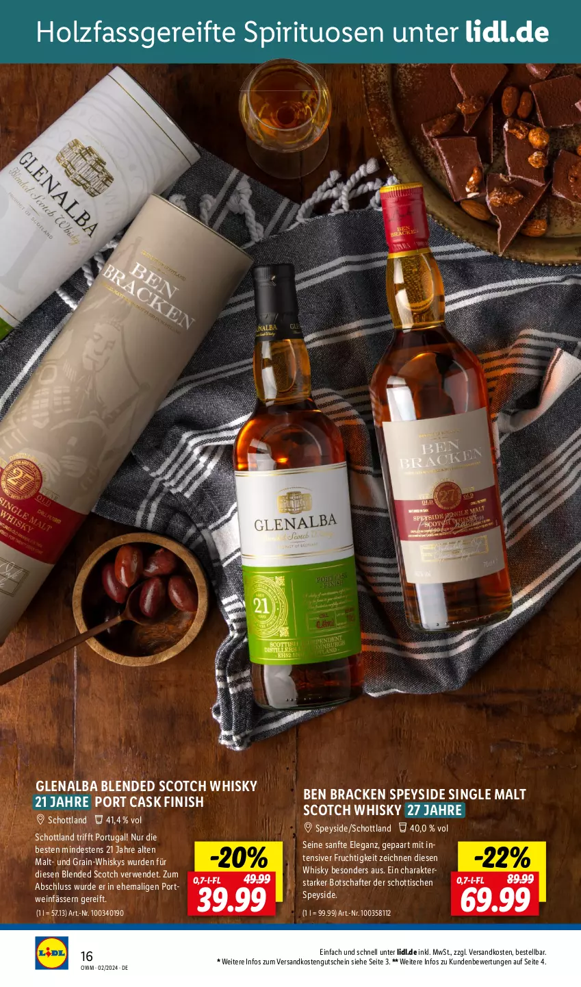 Aktueller Prospekt Lidl - Highlights in der Weinwelt - von 01.02 bis 29.02.2024 - strona 16 - produkty: blended scotch, blended scotch whisky, Finish, frucht, gutschein, Holz, ndk, Portwein, rwe, schott, scotch, scotch whisky, single malt, spirituosen, Ti, tisch, wein, whisky