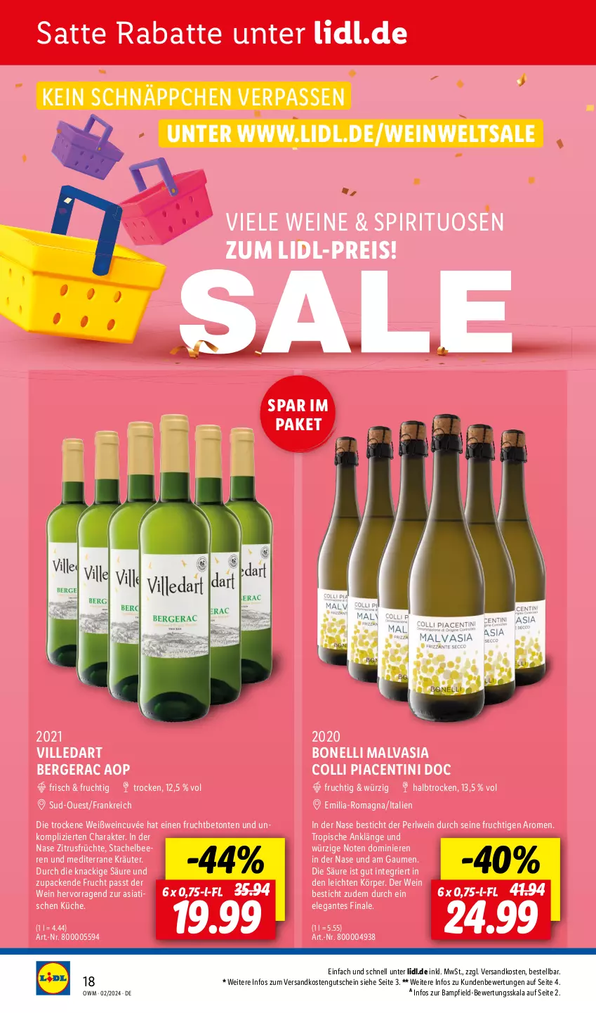 Aktueller Prospekt Lidl - Highlights in der Weinwelt - von 01.02 bis 29.02.2024 - strona 18 - produkty: beere, beeren, Berger, cuvée, eis, frucht, früchte, gutschein, kräuter, küche, ndk, reis, schnäppchen, spirituosen, Stachelbeeren, Ti, tisch, wein, weine, Weißwein