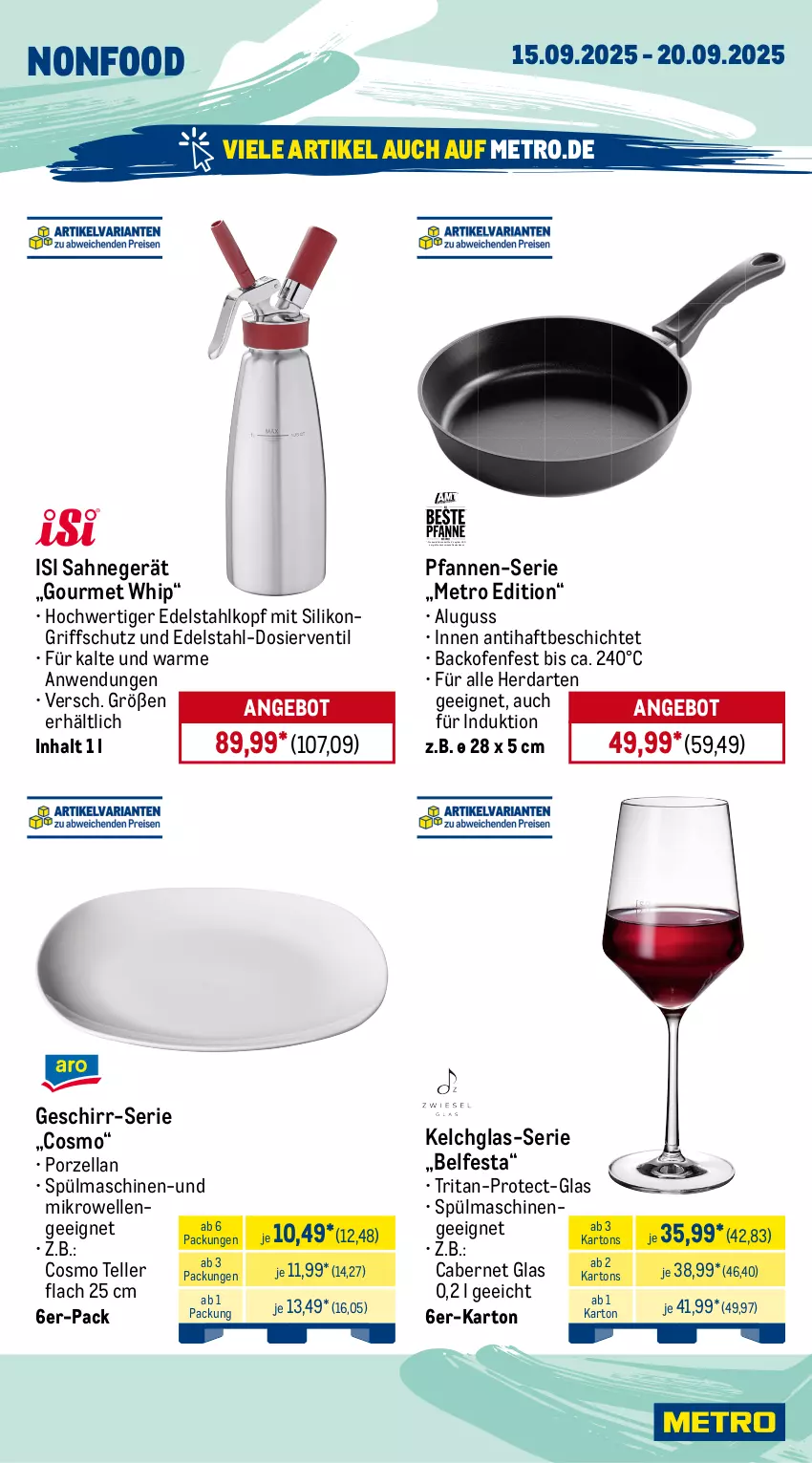 Aktueller Prospekt Metro - Wochen-Angebote - von 15.09 bis 20.09.2025 - strona 22 - produkty: angebot, auto, backofen, beispielabbildung, cabernet, decke, Deckel, edelstahl, eis, Elektro, elle, erde, gasgrill, geschirr, grill, grillfläche, grillrost, Grillzubehör, herdarten, Holz, holzkohle, holzkohlegrill, Kohlegrill, LG, Metro, mikrowelle, Ofen, pfanne, pfannen, reis, sahne, spülmaschinen, teller, Ti, tisch