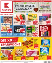 Gazetka promocyjna Kaufland - Prospekt - Gazetka - ważna od 05.06 do 05.06.2024 - strona 1 - produkty: angebot, angebote, Bad, bier, Biere, braten, Cap, caramel, colorwaschmittel, creme, drink, drinks, eis, elle, energy drink, ente, fleisch, gin, hackfleisch, hackfleisch gemischt, haselnuss, hasseröder, kaffee, Käse, leerdammer, LG, melitta, melone, Nougatcreme, nuss, original wagner, papier, pils, pizza, premium pils, purland, reis, rind, rispentomaten, schnittkäse, schogetten, schoko, schokolade, schwein, schwein und rind, Spezi, teller, Ti, toffifee, toilettenpapier, tomate, tomaten, wagner, waschmittel, wasser, wassermelone, wein, Weisser Riese, ZTE