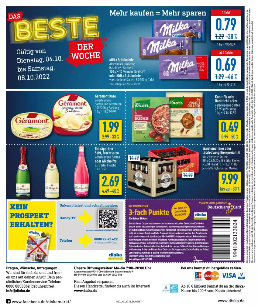 Aktueller Prospekt Diska - Prospekte - von 04.10 bis 08.10.2022 - strona 12 - produkty: alkohol, angebot, angebote, Astra, bier, buch, coupon, deka, ecco, eis, ente, erde, flasche, frucht, fruchtsecco, guthabenkarte, gutschein, kraft, ring, sac, sekt, Spezi, Tchibo, telefon, Ti, uhr, Yo