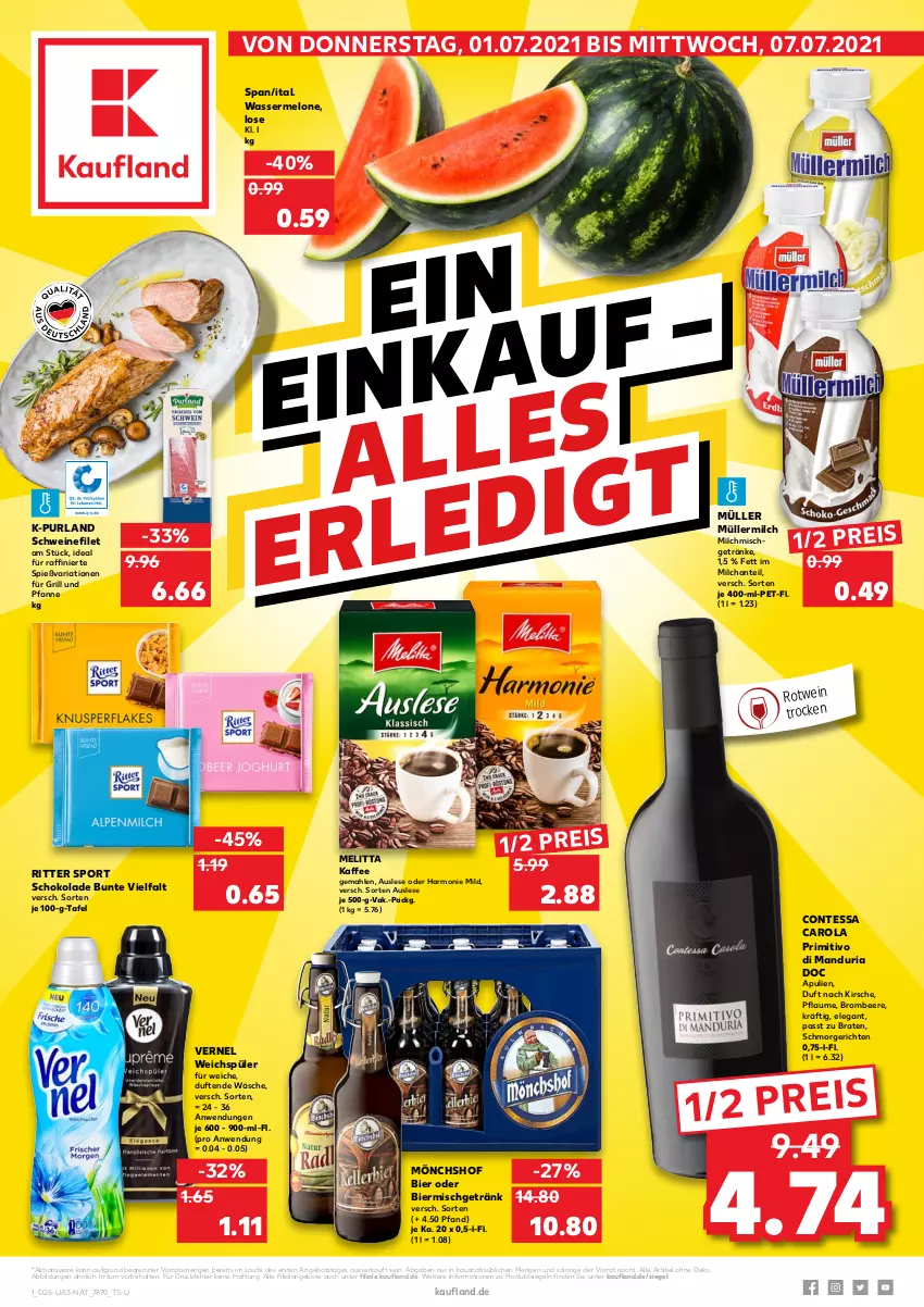 Aktueller Prospekt Kaufland - von 01.07 bis 07.07.2021 - strona 1