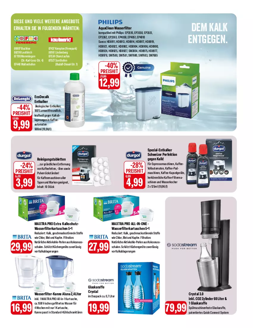 Aktueller Prospekt Feneberg - Prospekte - von 01.02 bis 03.02.2024 - strona 11 - produkty: angebot, angebote, aqua, auto, buch, chloe, Diesel, eis, emmi, entkalker, espresso, filterkartuschen, glaskaraffe, kaffee, kaffeeautomat, kaffeemaschine, kaffeevollautomat, kaffeevollautomaten, Karaffe, Kocher, kokos, kokosnuss, kraft, küche, Küchen, kühlschrank, LG, mac, Maxtra, nuss, Ofen, perlen, Philips, Reinigung, reis, Schal, Schale, Schrank, Spezi, spülmaschinen, tablet, tablett, Tablette, Ti, tomate, tomaten, vollautomaten, wasser, wasserfilter, wasserkocher