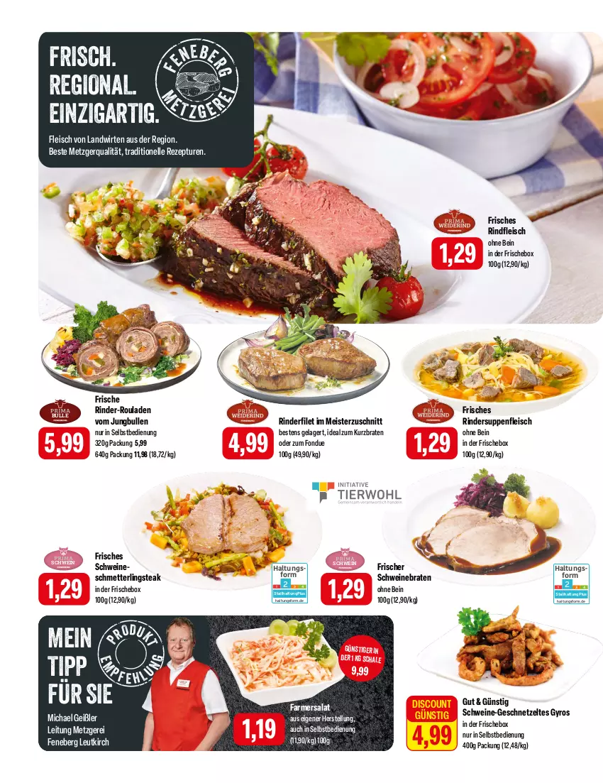 Aktueller Prospekt Feneberg - Prospekte - von 01.02 bis 03.02.2024 - strona 2 - produkty: braten, discount, eis, elle, filet, fleisch, Fondue, geschnetzeltes, gyros, jungbullen, Meister, Mett, rezept, rind, rinder, rinder-rouladen, rinderfilet, rindfleisch, rouladen, salat, Schal, Schale, Schmetterling, schwein, schweine, schweinebraten, steak, suppe, suppen, suppenfleisch, Ti, wein, weine, Zelt