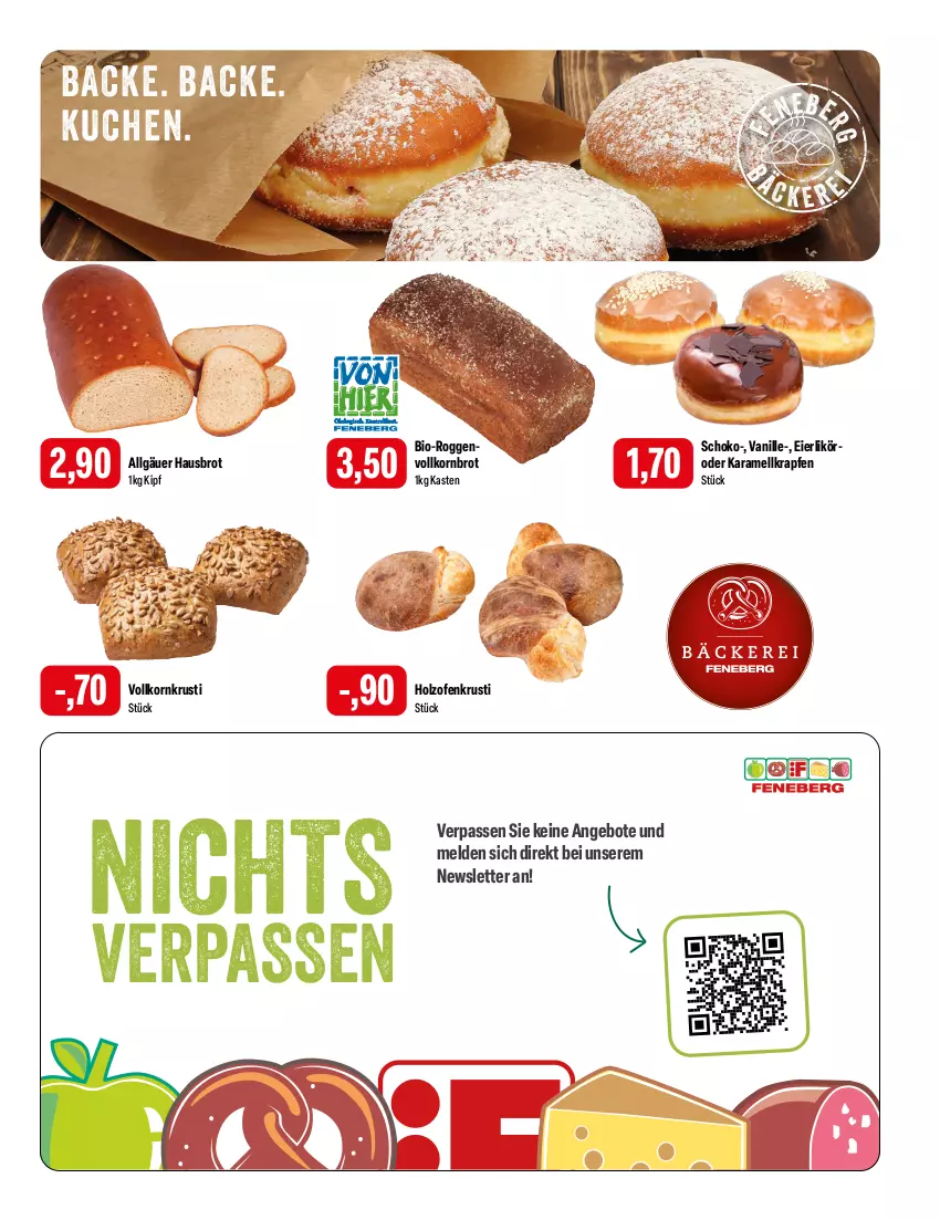 Aktueller Prospekt Feneberg - Prospekte - von 01.02 bis 03.02.2024 - strona 5 - produkty: angebot, angebote, bio, brot, eier, eierlikör, Holz, karamell, korn, Kornbrot, kuchen, LG, likör, Ofen, schoko, Ti, usb, vanille, vollkornbrot