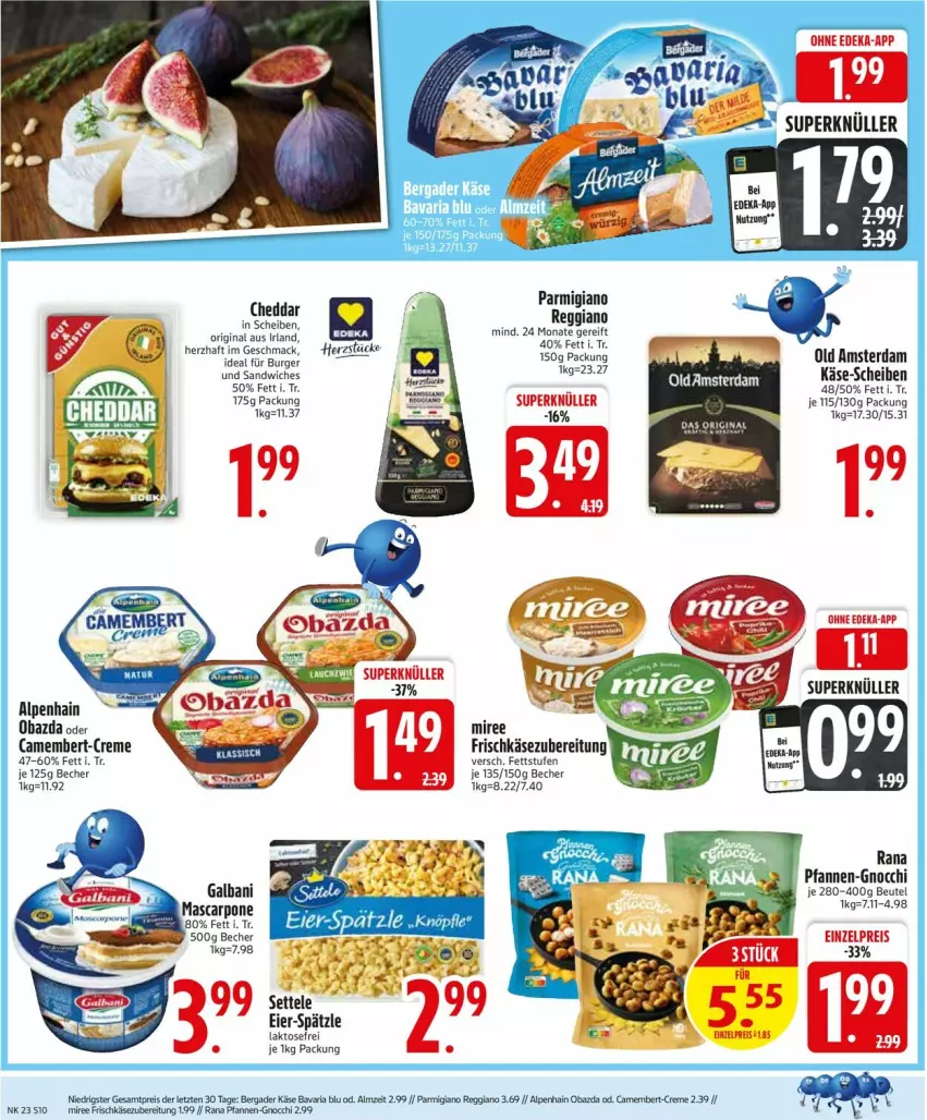 Aktueller Prospekt Edeka - Prospekte - von 02.06 bis 07.06.2025 - strona 12 - produkty: Alpenhain, Becher, beutel, burger, camembert, cheddar, creme, deka, eier, eis, frischkäse, frischkäsezubereitung, galbani, gnocchi, Käse, mac, mascarpone, miree, obazda, Old Amsterdam, parmigiano, pfanne, pfannen, Rana, reis, sandwich, settele