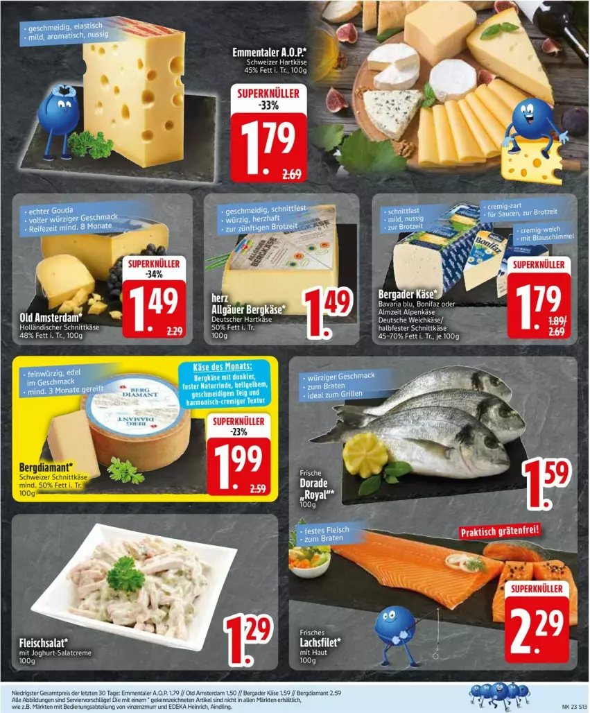 Aktueller Prospekt Edeka - Prospekte - von 02.06 bis 07.06.2025 - strona 15 - produkty: bavaria blu, creme, eis, emmentaler, filet, fleisch, fleischsalat, halbfester schnittkäse, hartkäse, holländischer schnittkäse, joghur, joghurt, Käse, lachs, lachsfilet, Ria, salat, salatcreme, schnittkäse, tee, Ti