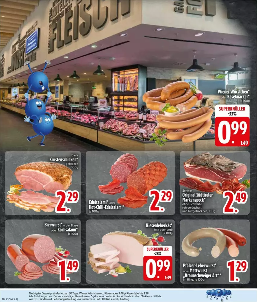 Aktueller Prospekt Edeka - Prospekte - von 02.06 bis 07.06.2025 - strona 16 - produkty: Abtei, deka, eis, ente, Käse, knacker, leberkäs, reis, salami, Speck, tee, Ti, wiener, wiener würstchen, würstchen, ZTE