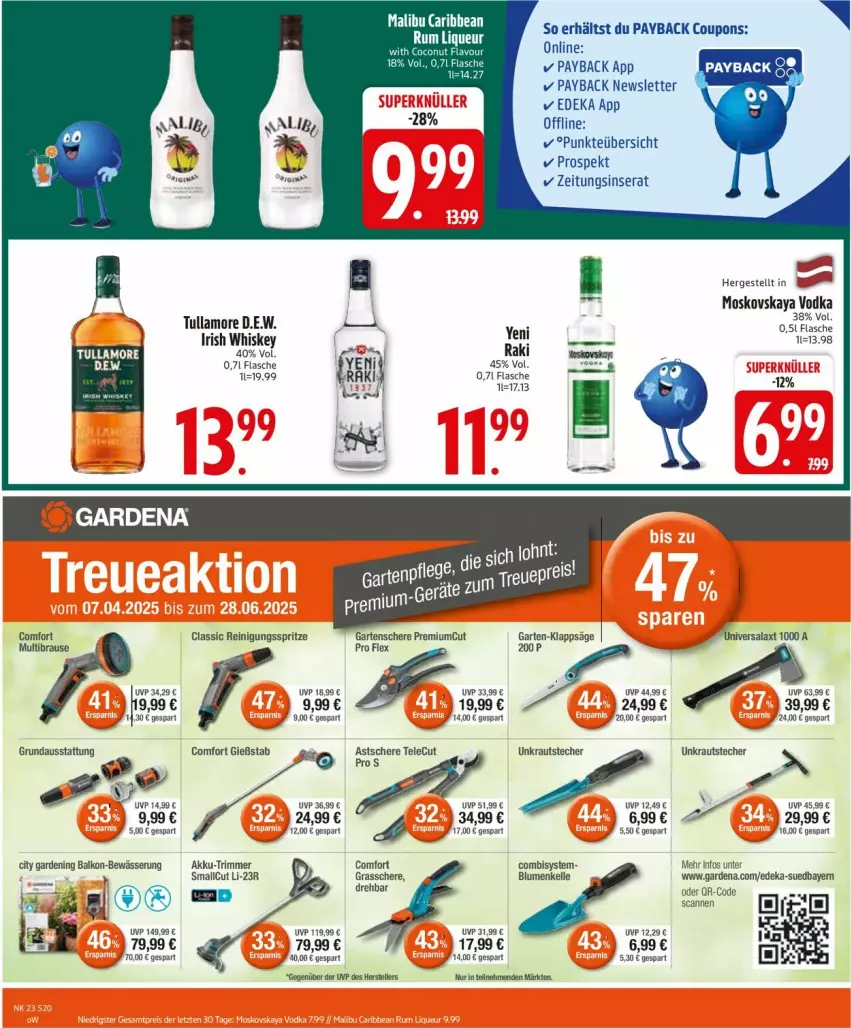 Aktueller Prospekt Edeka - Prospekte - von 02.06 bis 07.06.2025 - strona 22 - produkty: akku, blume, blumen, brause, coupon, coupons, deka, elle, flasche, gardena, Garten, Gartenschere, Grasschere, Kraut, moskovskaya, payback, Reinigung, rel, säge, Schere, teller, Ti, tullamore, vodka