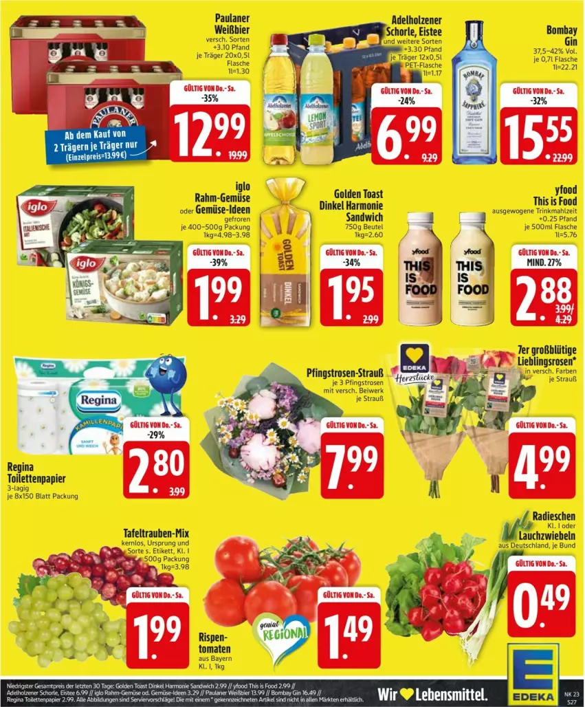 Aktueller Prospekt Edeka - Prospekte - von 02.06 bis 07.06.2025 - strona 29 - produkty: beutel, bier, flasche, golden toast, Paula, paulaner, Pfingstrosen, rosen, sandwich, tafeltrauben, Ti, toast, trauben