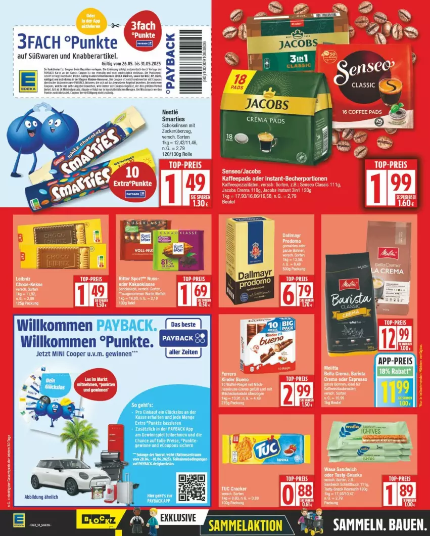Aktueller Prospekt Edeka - Prospekte - von 26.05 bis 31.05.2025 - strona 12 - produkty: linsen, payback, schoko, Schokolinsen, smarties, Ti, zucker