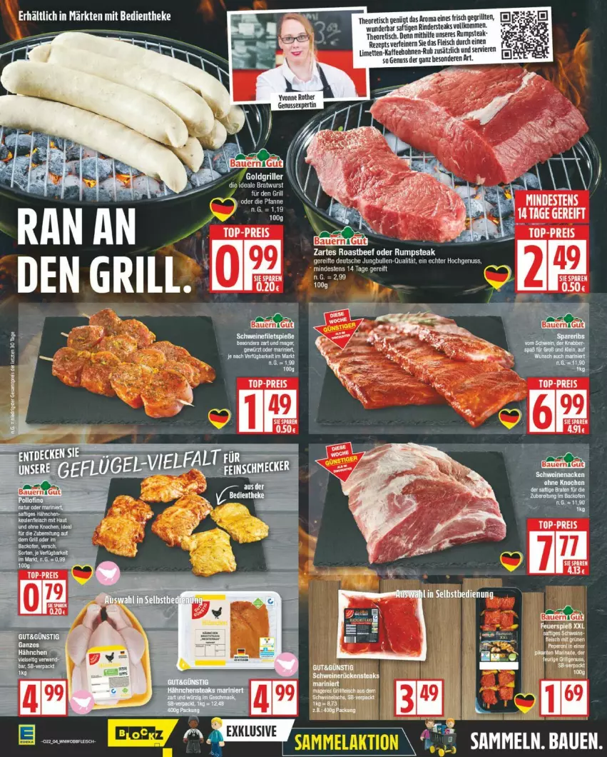 Aktueller Prospekt Edeka - Prospekte - von 26.05 bis 31.05.2025 - strona 4 - produkty: bohne, bohnen, eis, fleisch, grill, jungbullen, kaffee, kaffeebohnen, limette, limetten, Mett, metten, nuss, reis, rezept, rind, rinder, Rindersteak, rum, rumpsteak, saft, steak, steaks, Ti, tisch, top-preis
