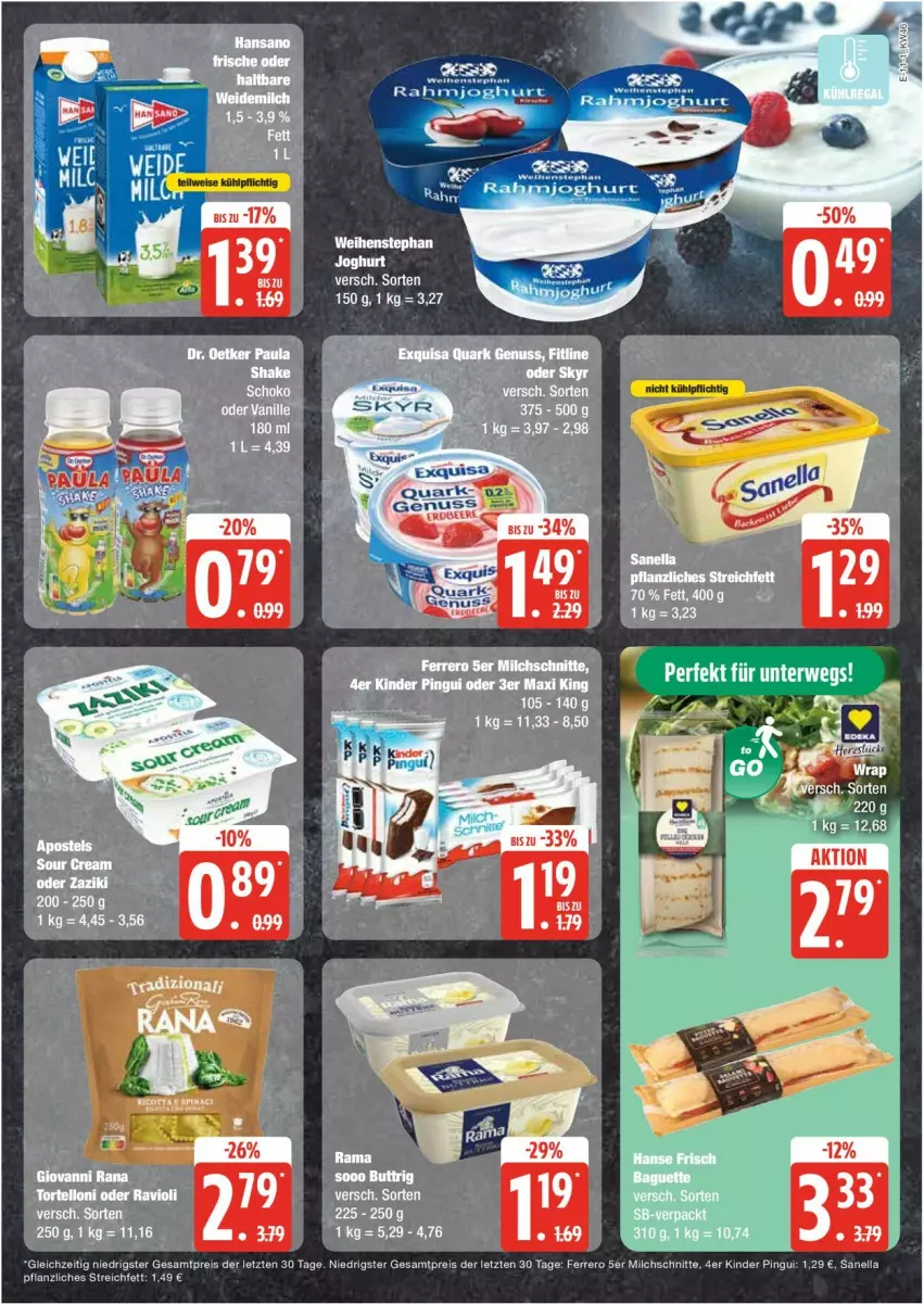 Aktueller Prospekt Edeka - Prospekte - von 11.11 bis 16.11.2024 - strona 11 - produkty: eis, ferrero, joghur, joghurt, Kinder, kinder pingui, milch, Milchschnitte, pingui, reis, Ti, Tiere, vanille, weihenstephan, ZTE