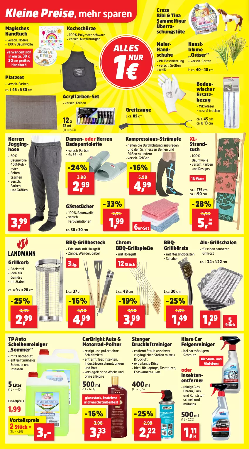 Aktueller Prospekt Thomas Philipps - von 21.07 bis 26.07.2025 - strona 4 - produkty: auto, Bad, Bau, baumwolle, besteck, blume, bodenwischer, bürste, edelstahl, eis, elle, felgen, Felgenreiniger, gabel, Gästetücher, gin, grill, grillrost, Grillschalen, Grillspieße, handschuhe, handtuch, Holz, hose, Jogginghose, kamera, Kameras, korb, Kunstblume, lack, Laptop, leine, LG, Luftreiniger, mikrofaser, pantolette, reiniger, reis, Ria, Schal, Schale, Scheibenreiniger, schuhe, Schürze, sekt, strandtuch, strümpfe, Tasche, taschen, Tastatur, tee, Ti, tuc, tücher, Tüte, vorteilspreis, wolle