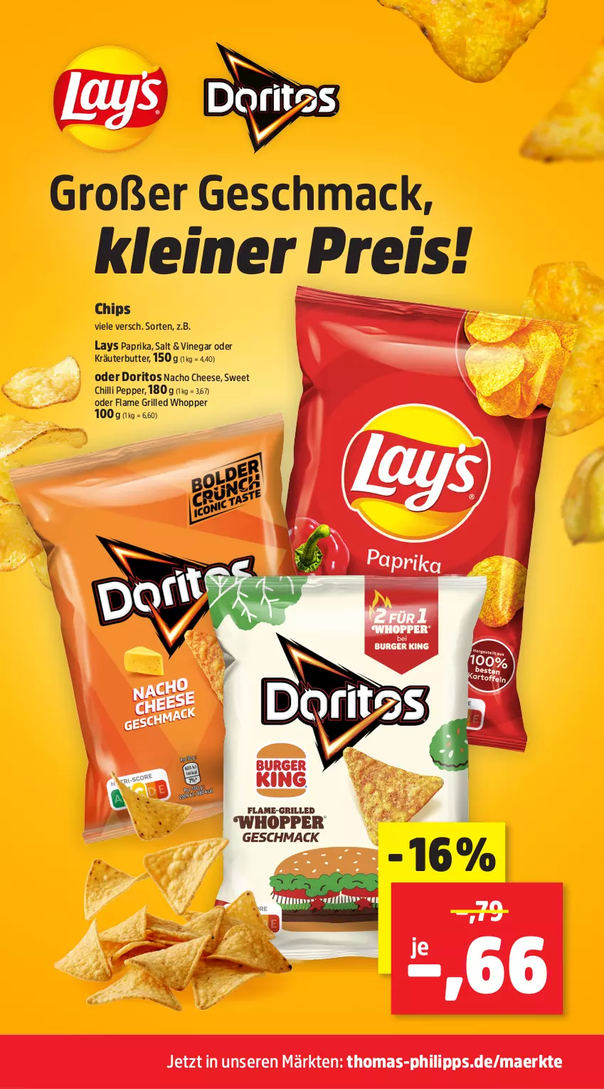 Aktueller Prospekt Thomas Philipps - von 21.07 bis 26.07.2025 - strona 9 - produkty: butter, chips, Doritos, eis, grill, kräuter, kräuterbutter, lays, leine, mac, nacho, nacho cheese, oder kräuter, paprika, reis