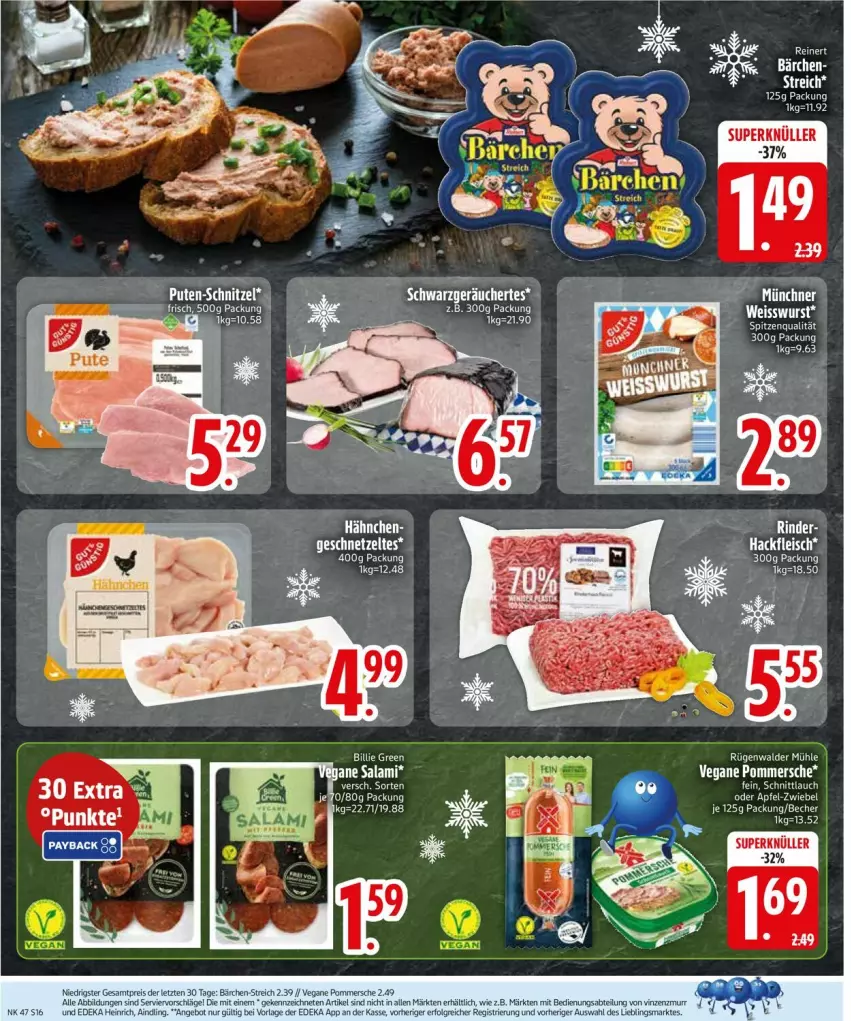Aktueller Prospekt Edeka - Prospekte - von 17.11 bis 22.11.2025 - strona 16 - produkty: Abtei, apfel, Becher, deka, eis, fleisch, geschnetzeltes, hackfleisch, LG, Pommersche, schnittlauch, Ti, Zelt, zwiebel