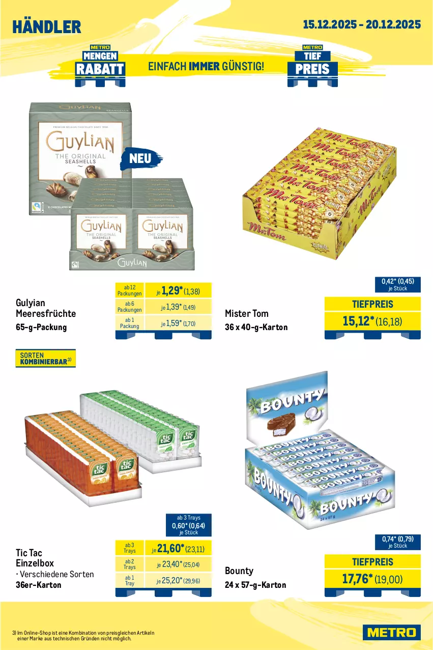 Aktueller Prospekt Metro - Wochen-Angebote Händler - von 15.12 bis 20.12.2025 - strona 2 - produkty: auto, bounty, eis, früchte, kitkat, LG, lion, meeresfrüchte, natur, natura, reis, riegel, Ti, tiefpreis, tisch