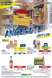 Gazetka promocyjna Metro - Wochen-Angebote Händler - Gazetka - ważna od 20.12 do 20.12.2025 - strona 1 - produkty: abholpreise, angebot, angebote, aperol, coupon, drink, eis, energy drink, flasche, getränk, getränke, ilag, Manner, Metro, Palette, pils, pilsner, pilsner urquell, Rauch, red bull, reis, rwe, Ti, tiefpreis, waffeln