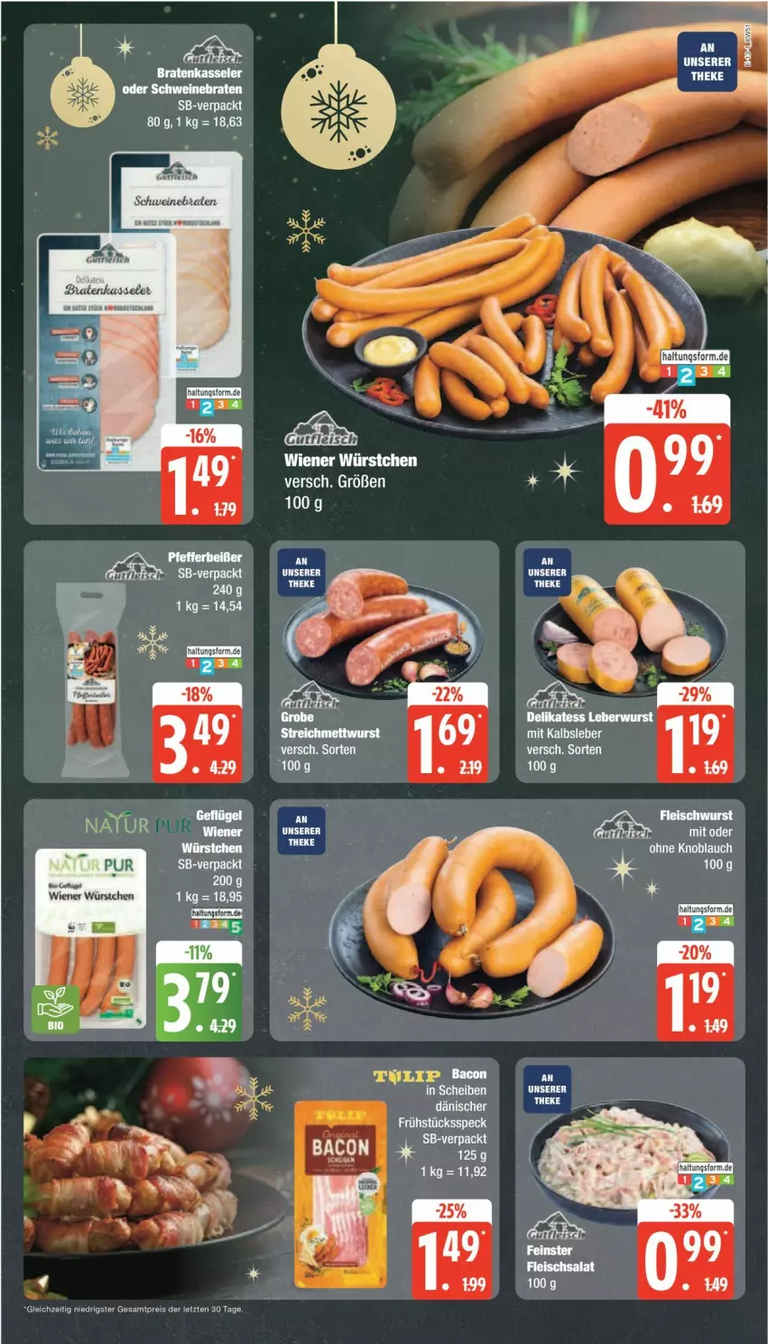 Aktueller Prospekt Edeka - Prospekte - von 16.12 bis 21.12.2024 - strona 13 - produkty: braten, eis, fleisch, fleischwurst, kasseler, knoblauch, LG, reis, Ti, wiener, wiener würstchen, wurst, würstchen, ZTE