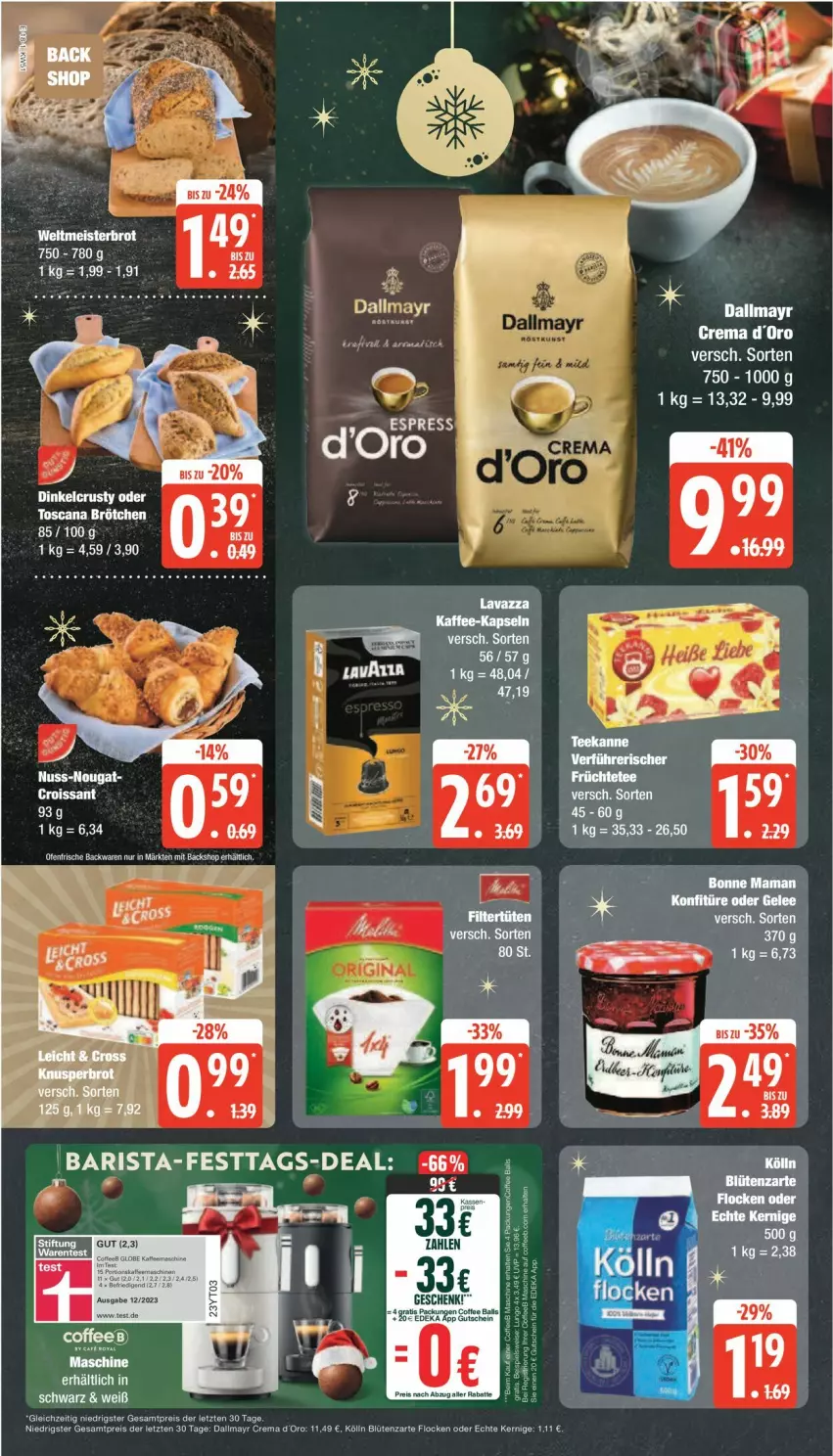 Aktueller Prospekt Edeka - Prospekte - von 16.12 bis 21.12.2024 - strona 18 - produkty: dallmayr, deka, elle, gutschein, Heu, lavazza, mam, tee, Ti, tuc